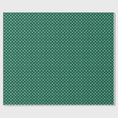 Papier Cadeau Chasseur Pois vert et blanc (Plat)