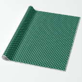 Papier Cadeau Chasseur Pois vert et blanc (Déroulé)