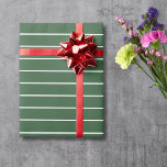 Papier Cadeau Chasseur Vert et blanc mince Horizontal rayé<br><div class="desc">Chasseur Papier d'enveloppement horizontal mince vert et blanc</div>