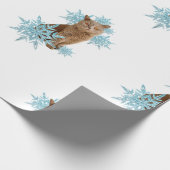 Papier Cadeau Chat à air court orange britannique dans les floco (Coin)