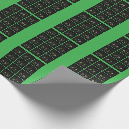 Papier Cadeau Chat à l'oeil vert souriant (Coin)