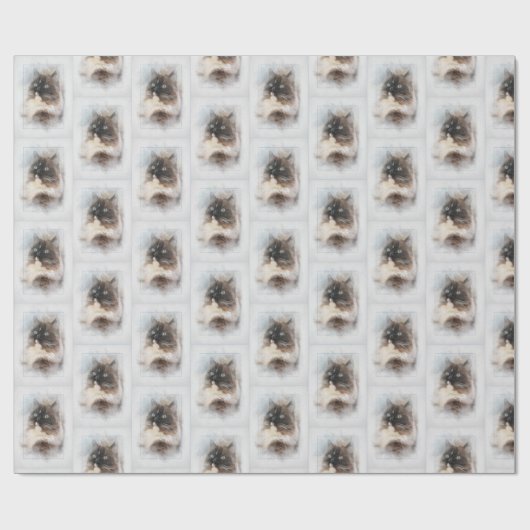 Papier Cadeau Chat à poupée dans le cadre Abstrait (Plat)