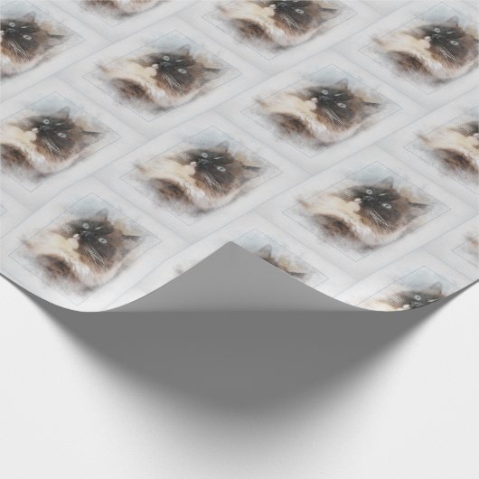 Papier Cadeau Chat à poupée dans le cadre Abstrait (Coin)