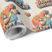 Papier Cadeau Chat Abyssin Coloré (Coin rond)