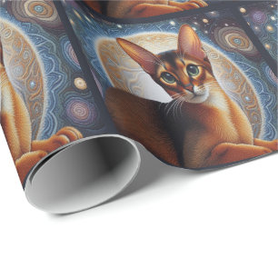 Papier Cadeau Chat Abyssinien Artistique, Kitten Abyssinien Mode