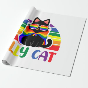 Papier Cadeau Chat allié LGBT Soyez gentil Drapeau arc-en-ciel d