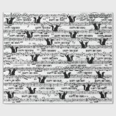 Papier Cadeau Chat Anniversaire Sur Partition (Plat)