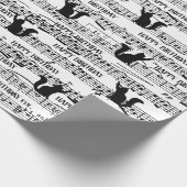 Papier Cadeau Chat Anniversaire Sur Partition (Coin)