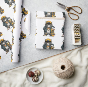 Papier Cadeau Chat anthropomorphique cool en Hip hop Attire