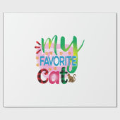 Papier Cadeau Chat Art Mon Chat préféré (Plat)