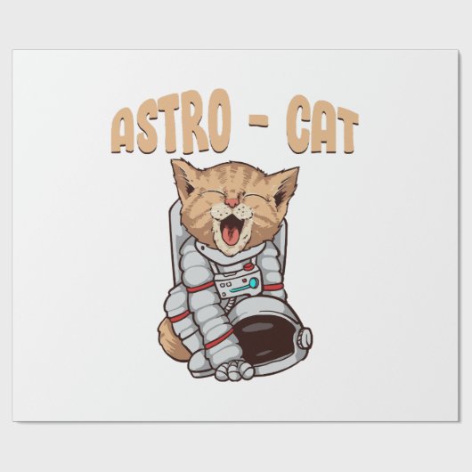 Papier Cadeau Chat Astro (Plat)
