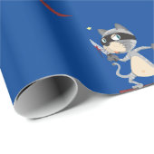 Papier Cadeau chat avec couteau (Coin rond)