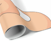 Papier Cadeau Chat avec Fleur Cute Kawaii Kitty (Coin rond)