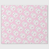 Papier Cadeau Chat Baby shower Kitty Rose (Plat)