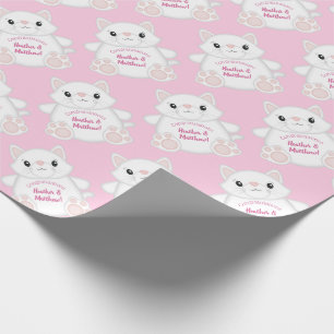 Papier Cadeau Chat Baby shower Kitty Rose