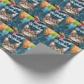 Papier Cadeau Chat Bengal avec Ballons (Coin)