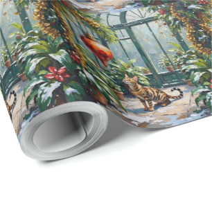 Papier Cadeau Chat Bengal Noël Conservatoire Jungle