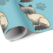 Papier Cadeau Chat Birman / Ragdoll au point de phoque (Coin rond)