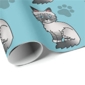 Papier Cadeau Chat Birman / Ragdoll Tabby bleu point (Coin rond)