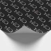 Papier Cadeau Chat blanc avec langue rouge sur arrière - plan no (Coin)