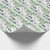 Papier Cadeau Chat blanc avec oiseau (Coin)
