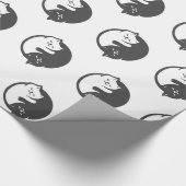 Papier Cadeau Chat blanc et noir Yin-Yang - Choisir la couleur d (Coin)