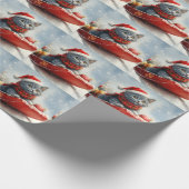 Papier Cadeau Chat bleu russe en sangle laissez-le neiger Noël (Coin)