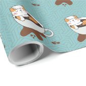 Papier Cadeau  Chat Café (Coin rond)