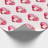 Papier Cadeau Chat Chanceux avec Amour (Coin)