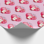 Papier Cadeau Chat chanceux avec amour (Coin)