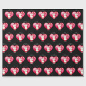 Papier Cadeau Chat chanceux avec amour (Plat)
