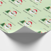 Papier Cadeau Chat chanceux de neige de Père Noël (Coin)