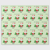 Papier Cadeau Chat chanceux de Père Noël (Plat)