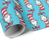 Papier Cadeau Chat Chapeauté Motif (Coin rond)