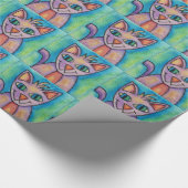 Papier Cadeau Chat Chaton Rose Violet (Coin)