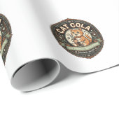 Papier Cadeau Chat Cola Chat Étiquette de Boisson Gazeuse Chat V (Coin rond)