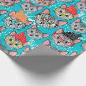 Papier Cadeau Chat dans le casquette (Coin)