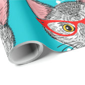 Papier Cadeau Chat dans le casquette (Coin rond)