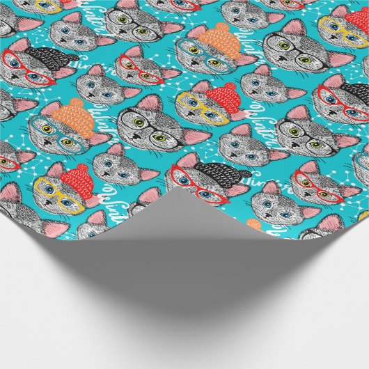 Papier Cadeau Chat dans le casquette (Coin)