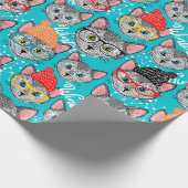 Papier Cadeau Chat dans le casquette (Coin)
