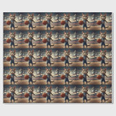 Papier Cadeau Chat de basket-ball, (Plat)
