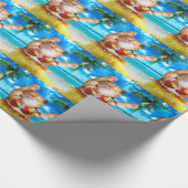 Papier Cadeau Chat de danseuse hawaïenne (Coin)