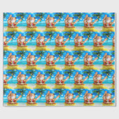 Papier Cadeau Chat de danseuse hawaïenne (Plat)
