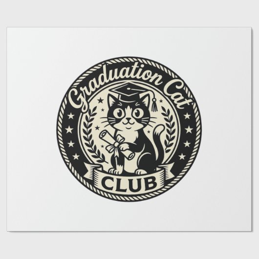 Papier Cadeau Chat de fin d'études Chat drôle Graphique - Chat d (Plat)