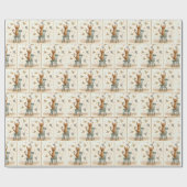 Papier Cadeau Chat de gingembre attraper un oiseau sur papier pe (Plat)