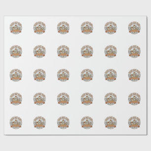 Papier Cadeau Chat de grange Club Chat Agriculteur Mashup d'anim