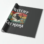 Papier Cadeau Chat de Halloween Sorcière Maman (Déroulé)