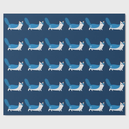 Papier Cadeau Chat de Hanoukka (Plat)