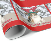 Papier Cadeau Chat de Kitty avec le Joyeux Noël de Freakin (Coin rond)