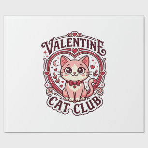 Papier Cadeau Chat de la Saint-Valentin Dessin drôle pour amateu